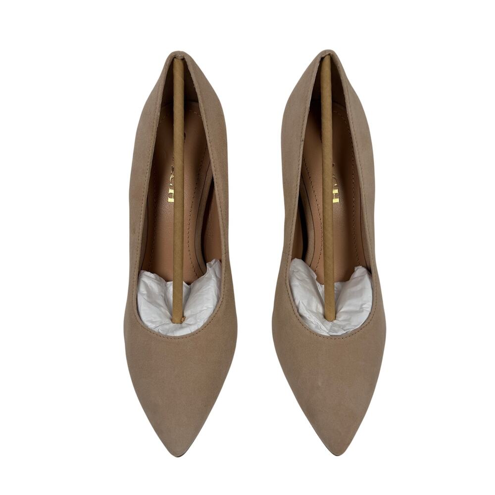 Coach Skyler Suede Pumps Beechwood Nude Stiletto Heel Pointed Toe - Picture 8 of 16
